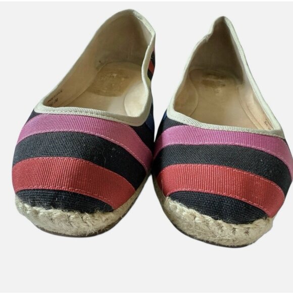 Kate Spade New York Canvas Rainbow Striped Espadrilles Flats Shoes Women size 7 - Picture 3 of 9